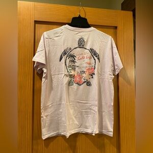 🚚Salt Life Women's Light Pink Turtle Live The Salt Life Shirt Sleeve Shirt M